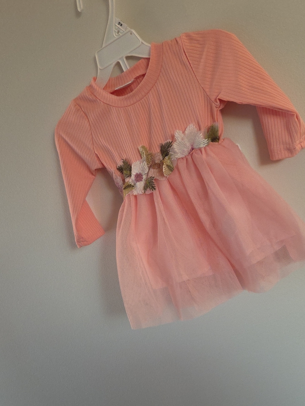 Girls Pink Floral Embroidered Tulle Dress